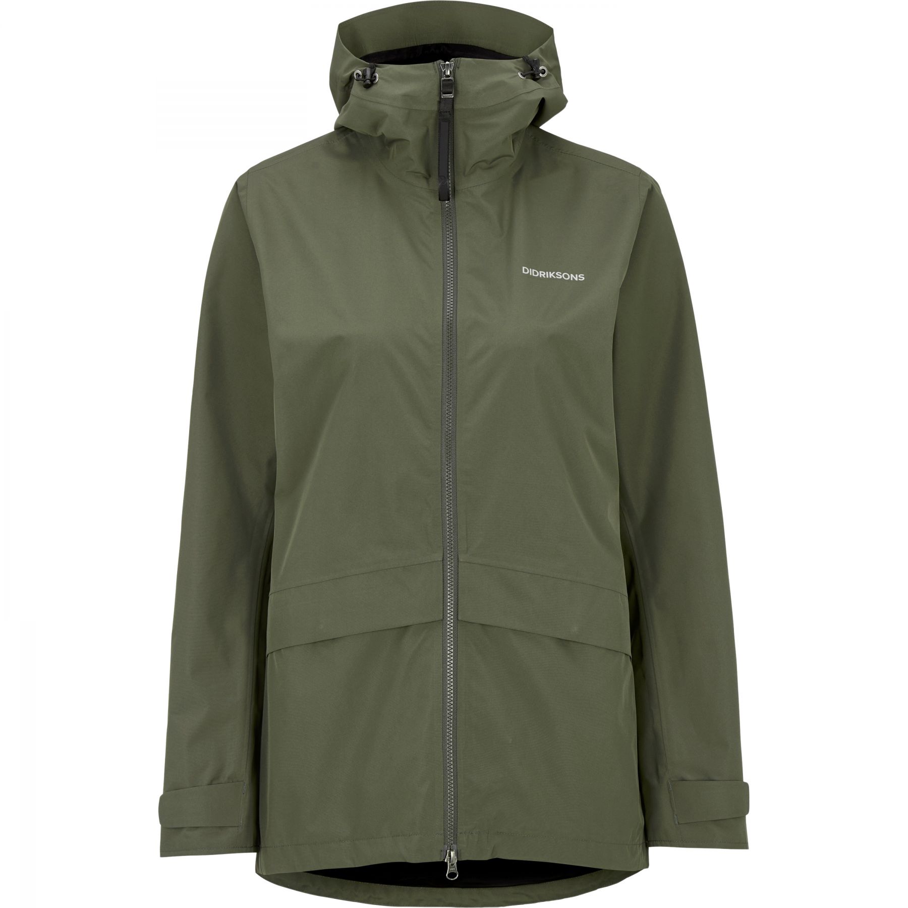 Didriksons Nordic, sadetakki, nainen, tummanvihreä