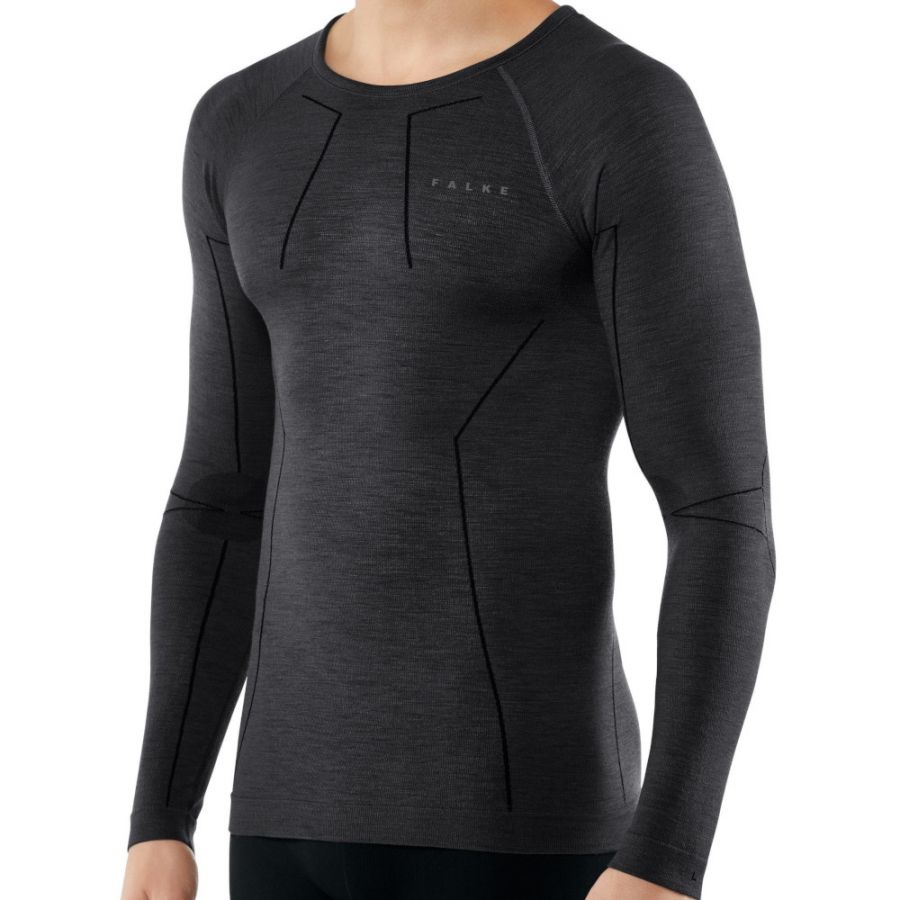 Falke Wool-Tech LS miesten musta