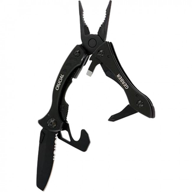 Gerber Crucial Multi-Tool w/Strap Cutter, monitoimityökalu, musta