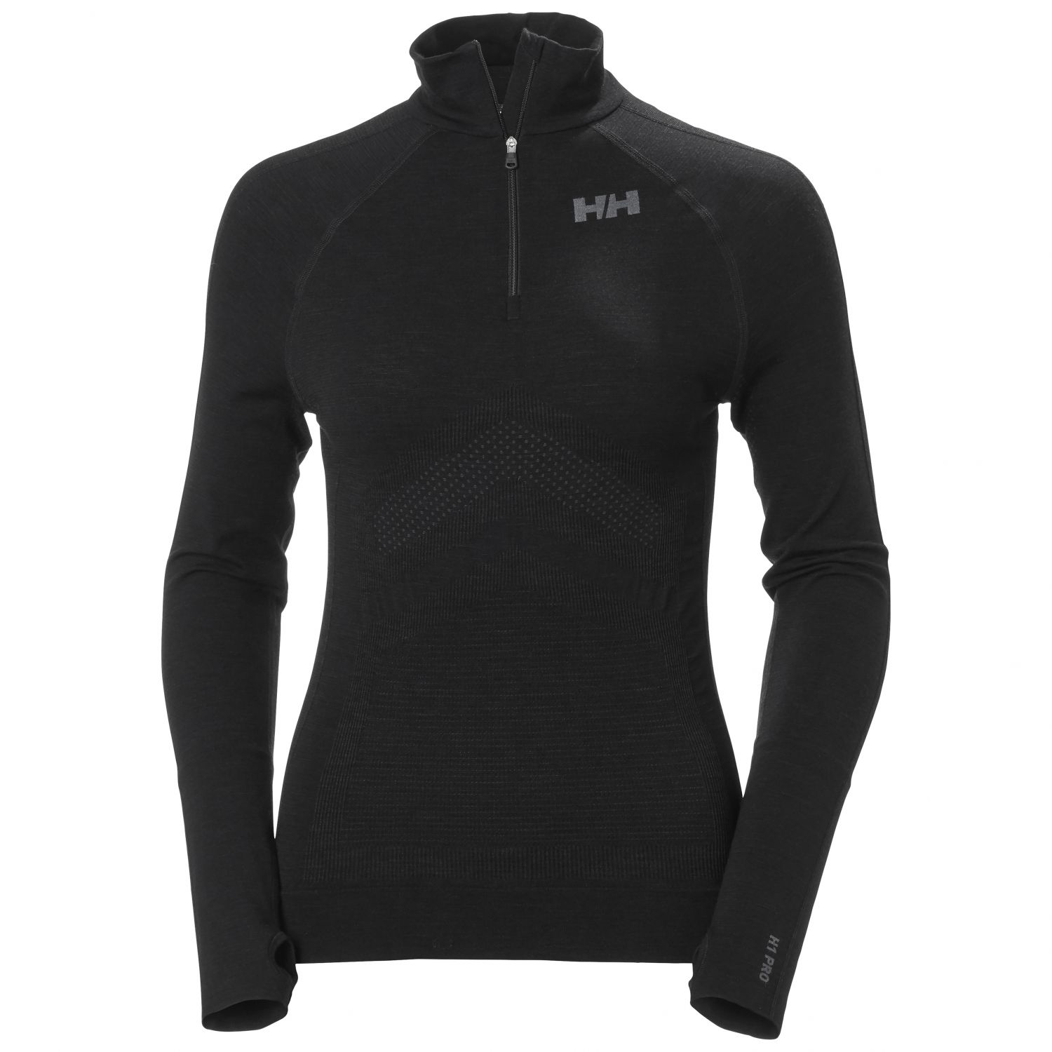 Helly Hansen H1 Pro Lifa Seamless 1/2 zip nainen musta