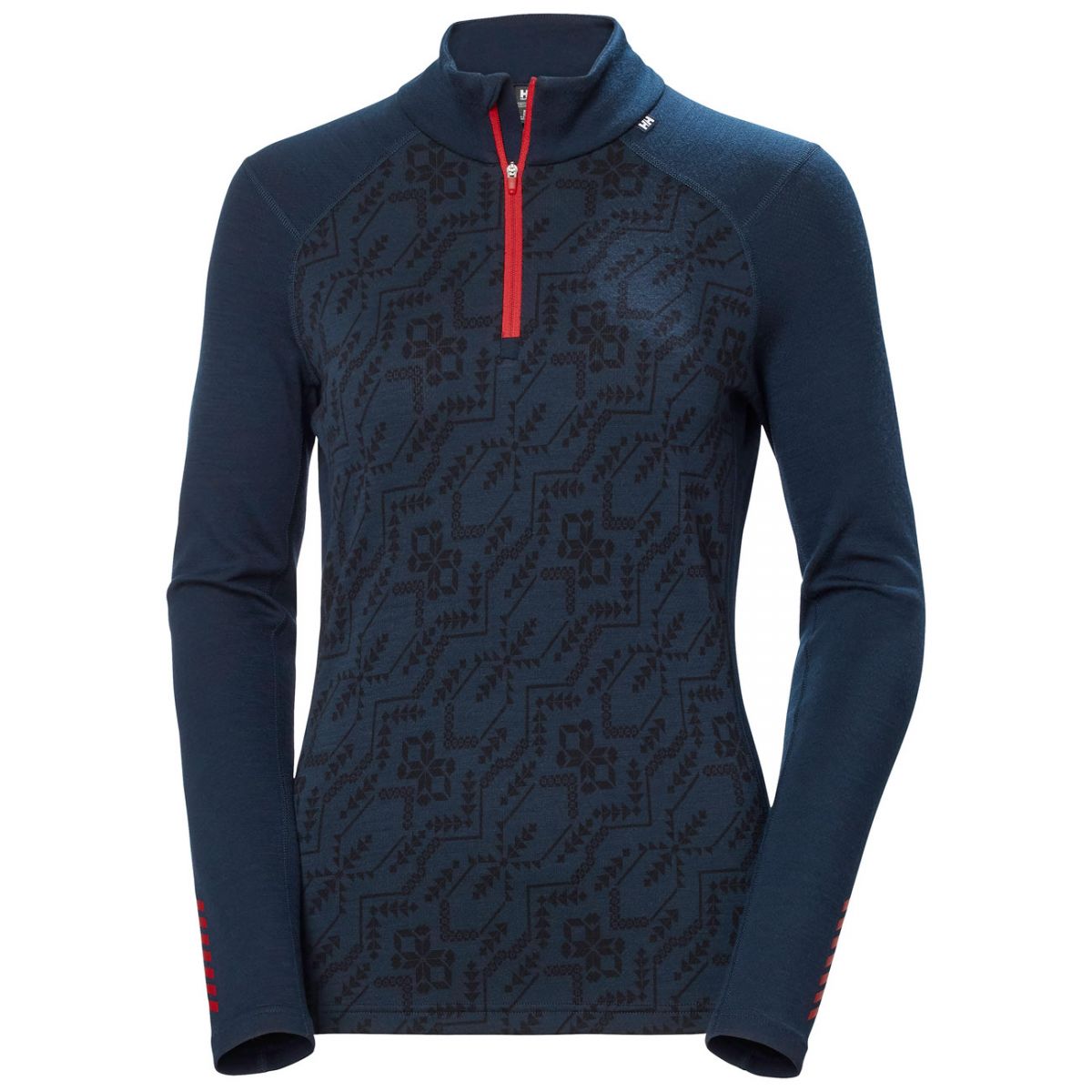 Helly Hansen Lifa Merino Midweight Graphic 1/2 Zip nainen laivasto