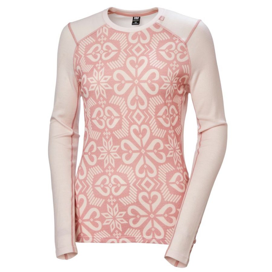 Helly Hansen Lifa Merino Midweight Graphic Crew, naiset, rosa