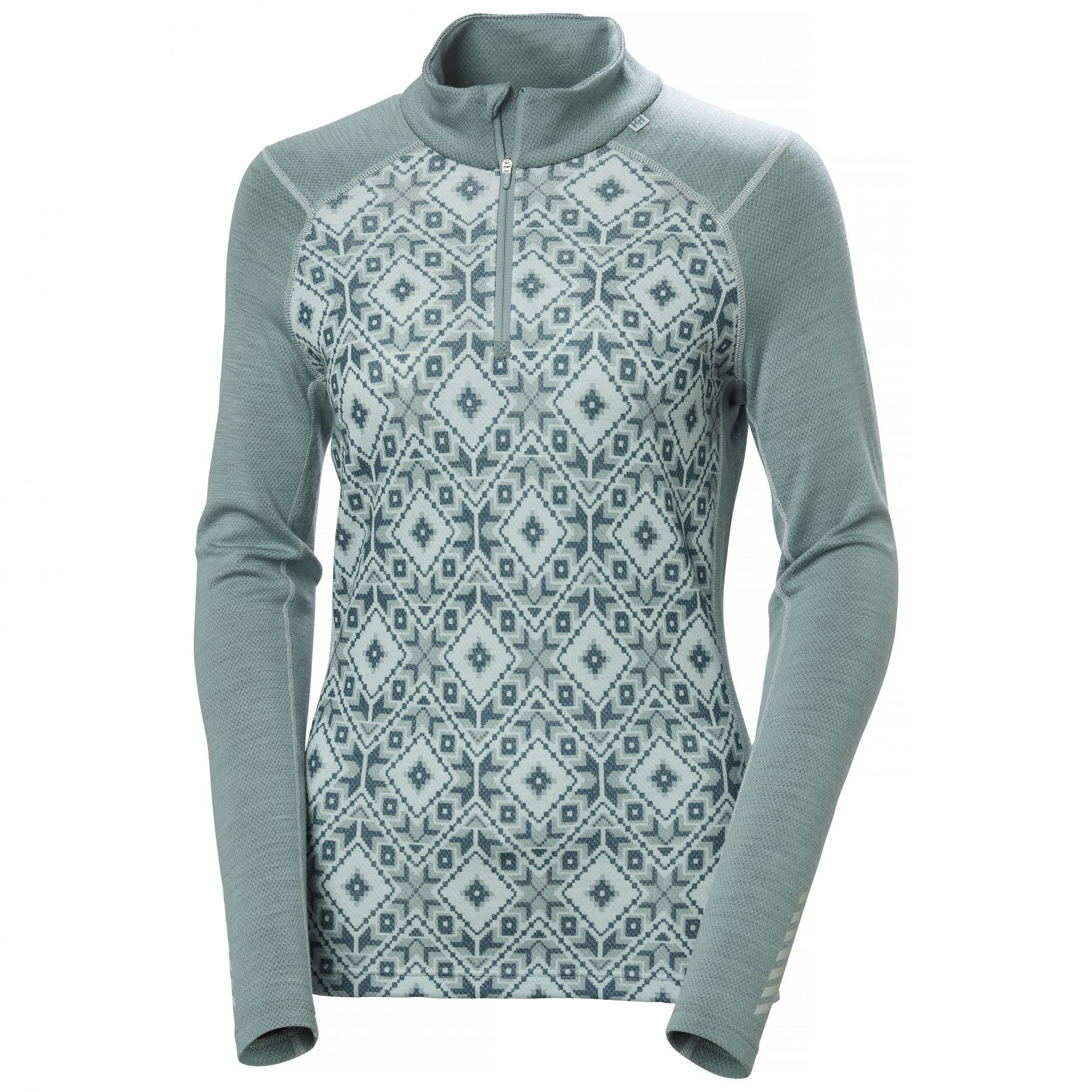 Helly Hansen Merino Midweight Graphic 1/2 Zip nainen cactus