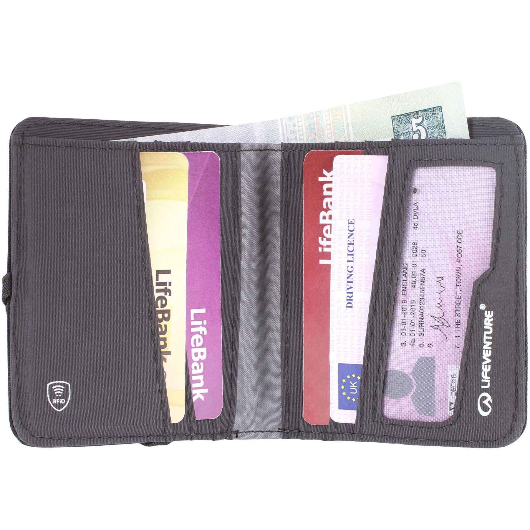 Lifeventure RFID Compact Wallet, lompakko, unisex, harmaa