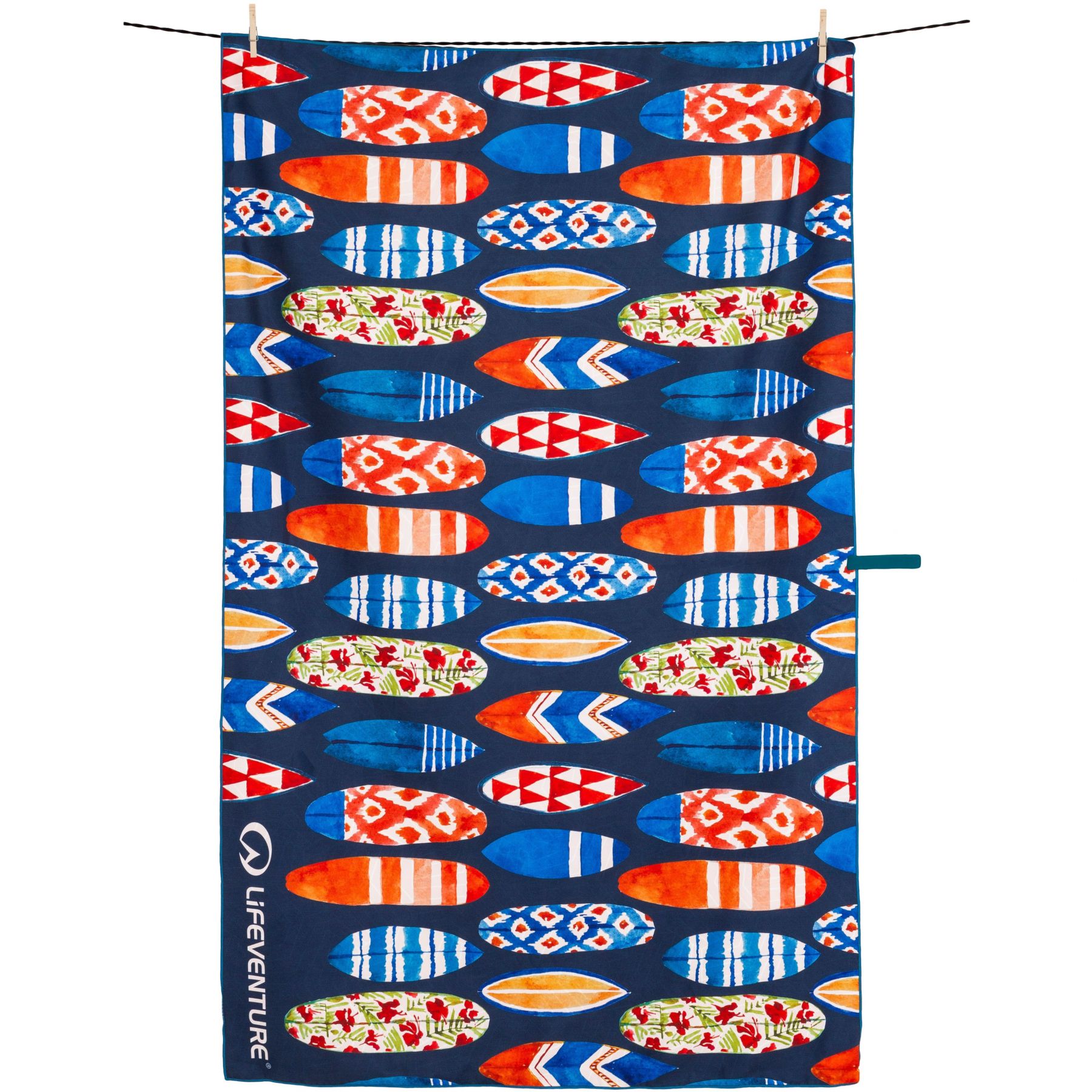 Lifeventure Trek Towel, kierrätetty SoftFibre, unisex, surfboard