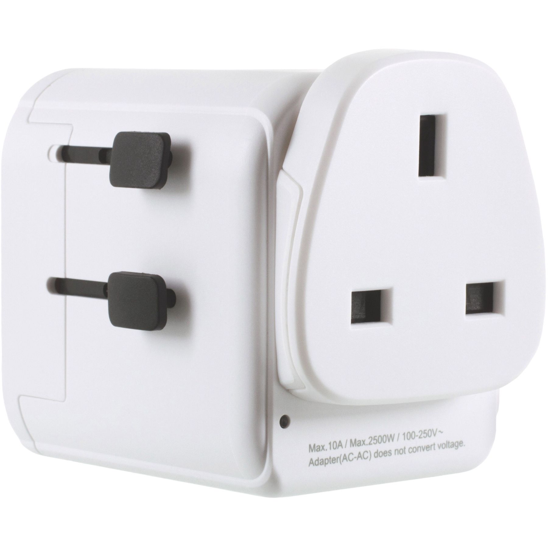 Lifeventure UK To World Travel Adaptor USB:lla, matkasovitin, unisex, valkoinen