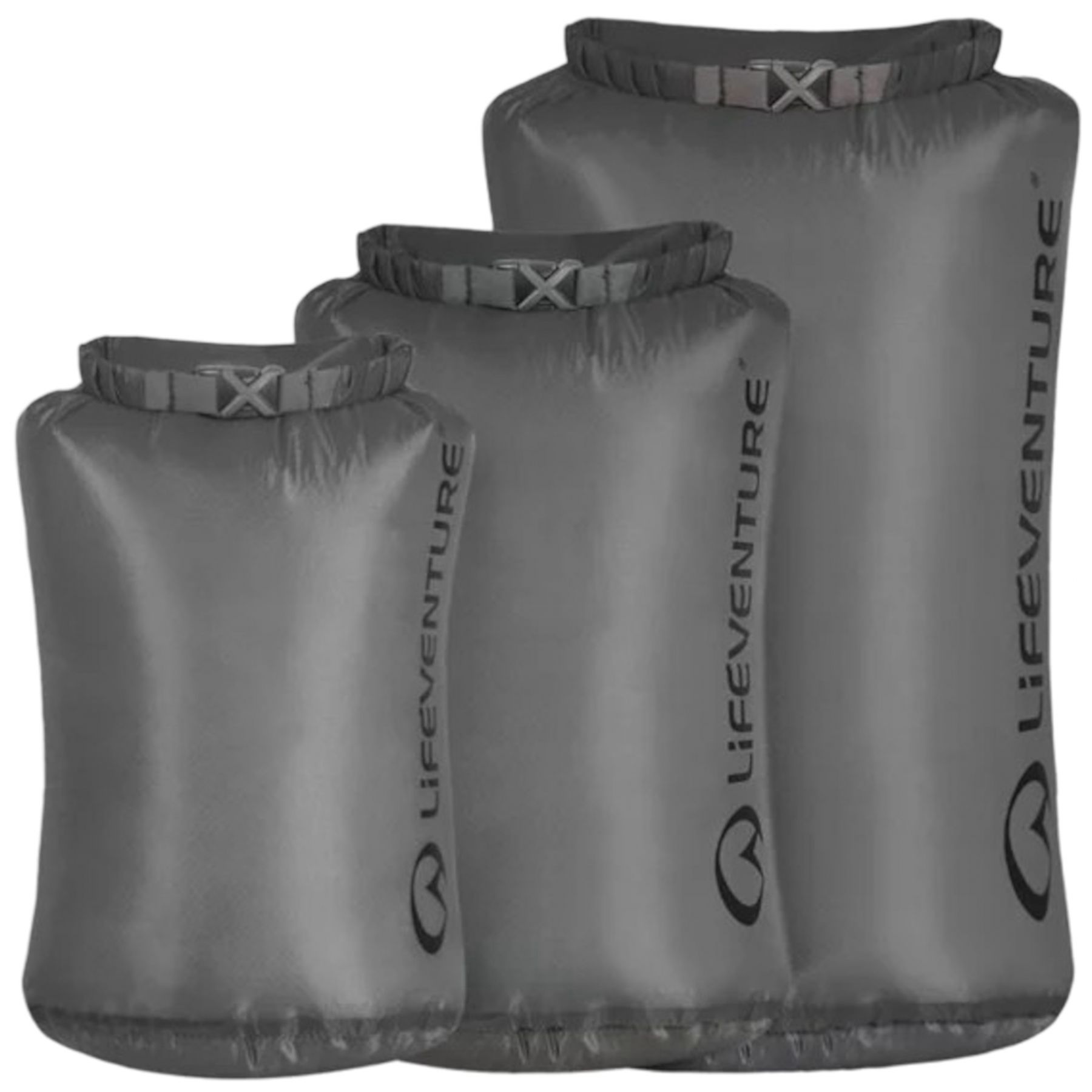 Lifeventure Ultralight Dry Bag Multipack, unisex, harmaa