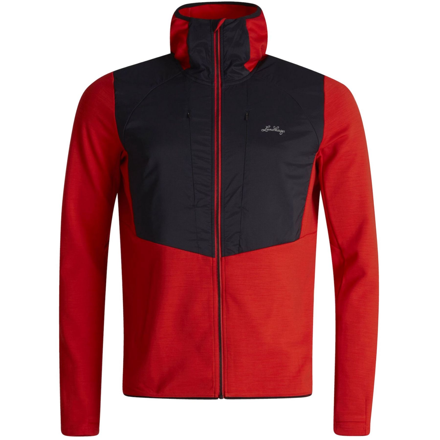 Lundhags Padje Merino Block Hoodie, välikerros, miehet, punainen