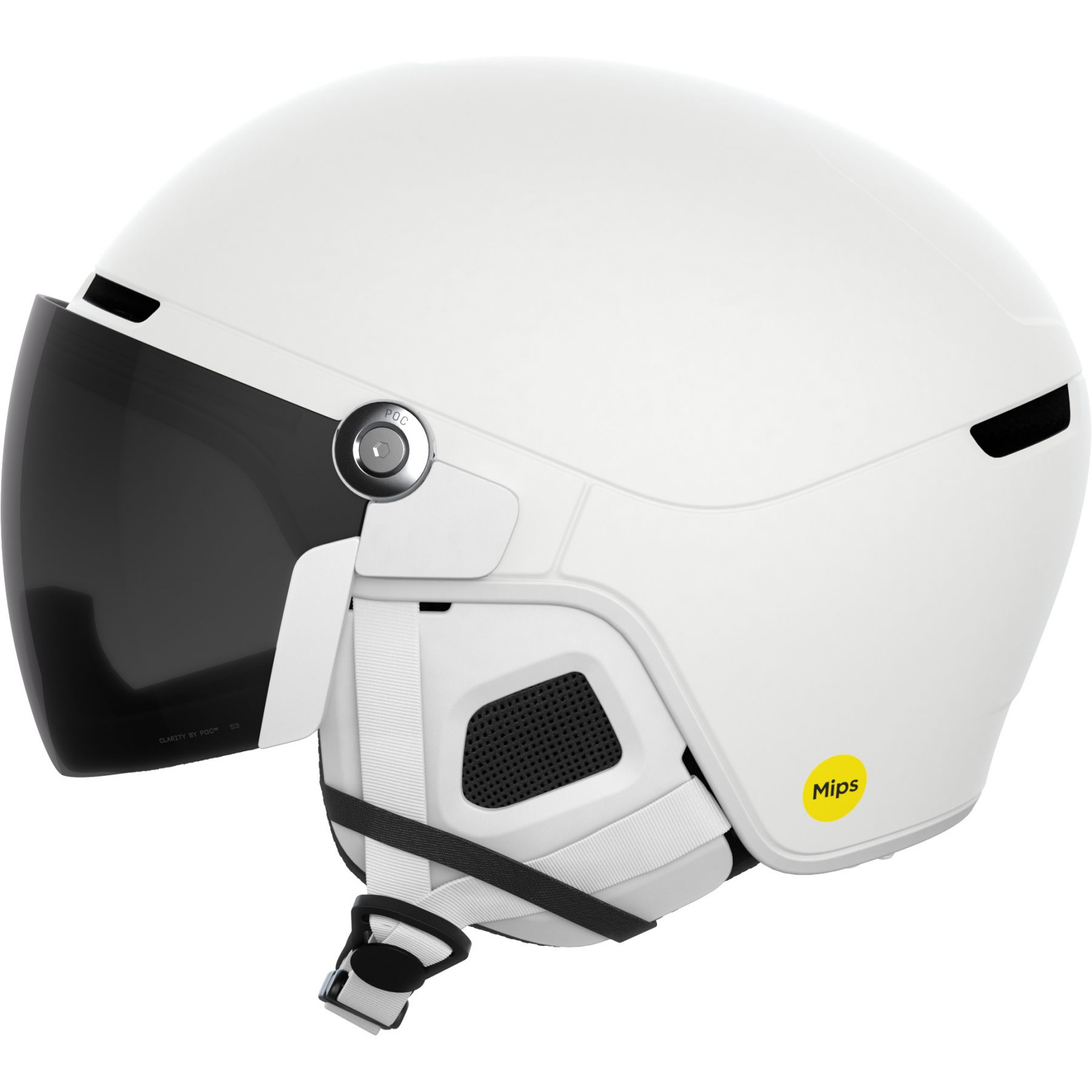 POC Obex Visor, laskettelukypärä visiirillä, hydrogen white