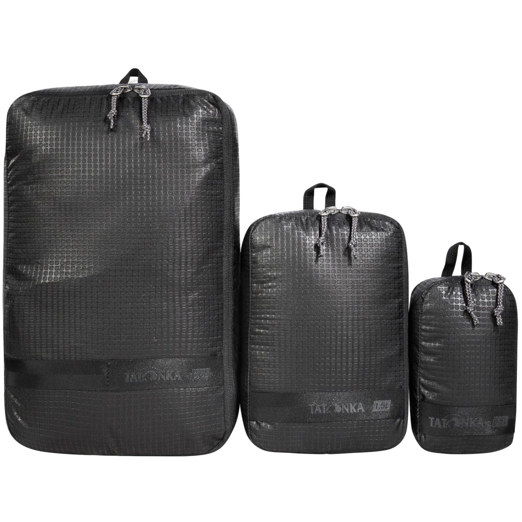 Tatonka Stuff Sack Zip Set III, pakkauspussi, musta, 3 kpl.