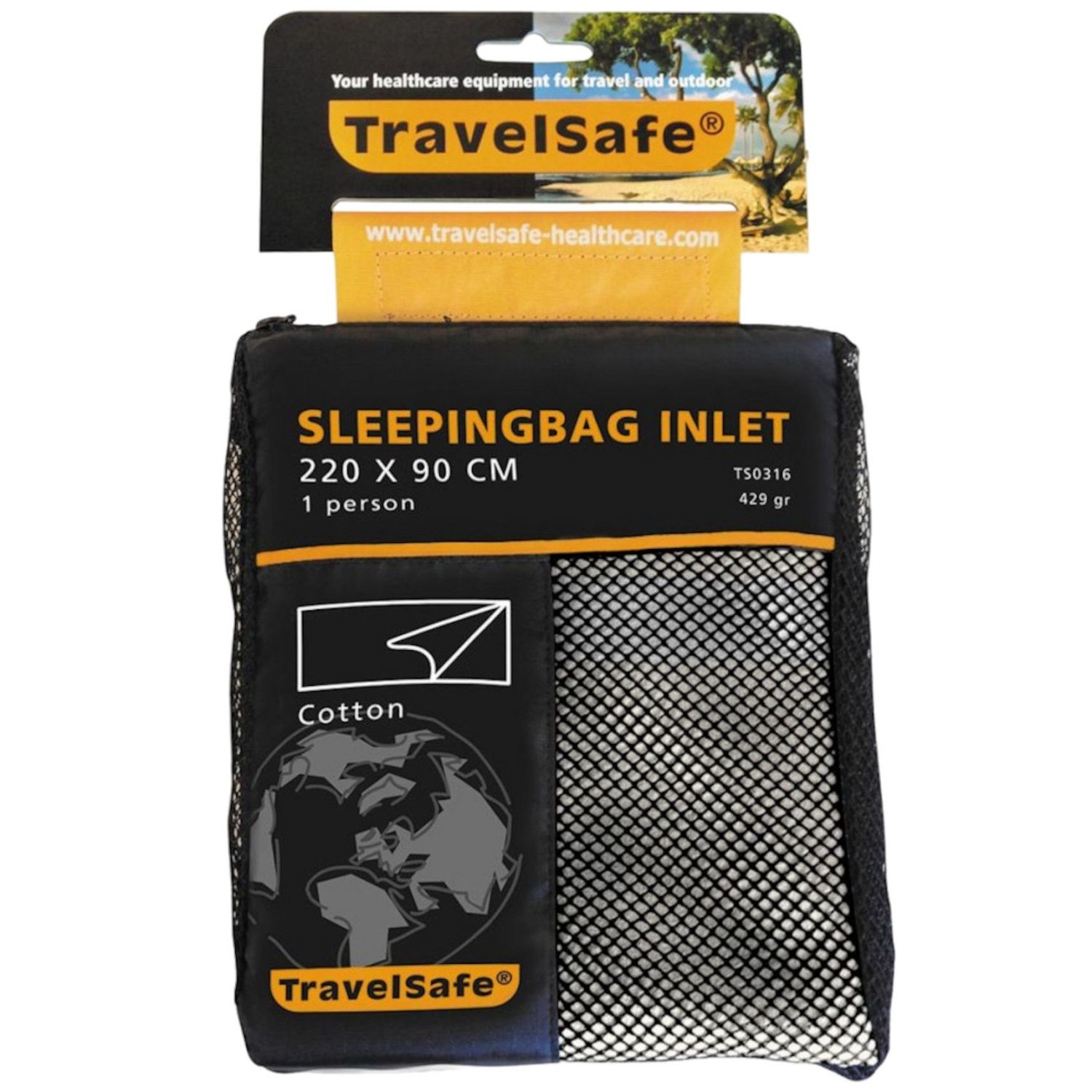 TravelSafe Puuvilla Makuupussin sisäosa, suorakaide