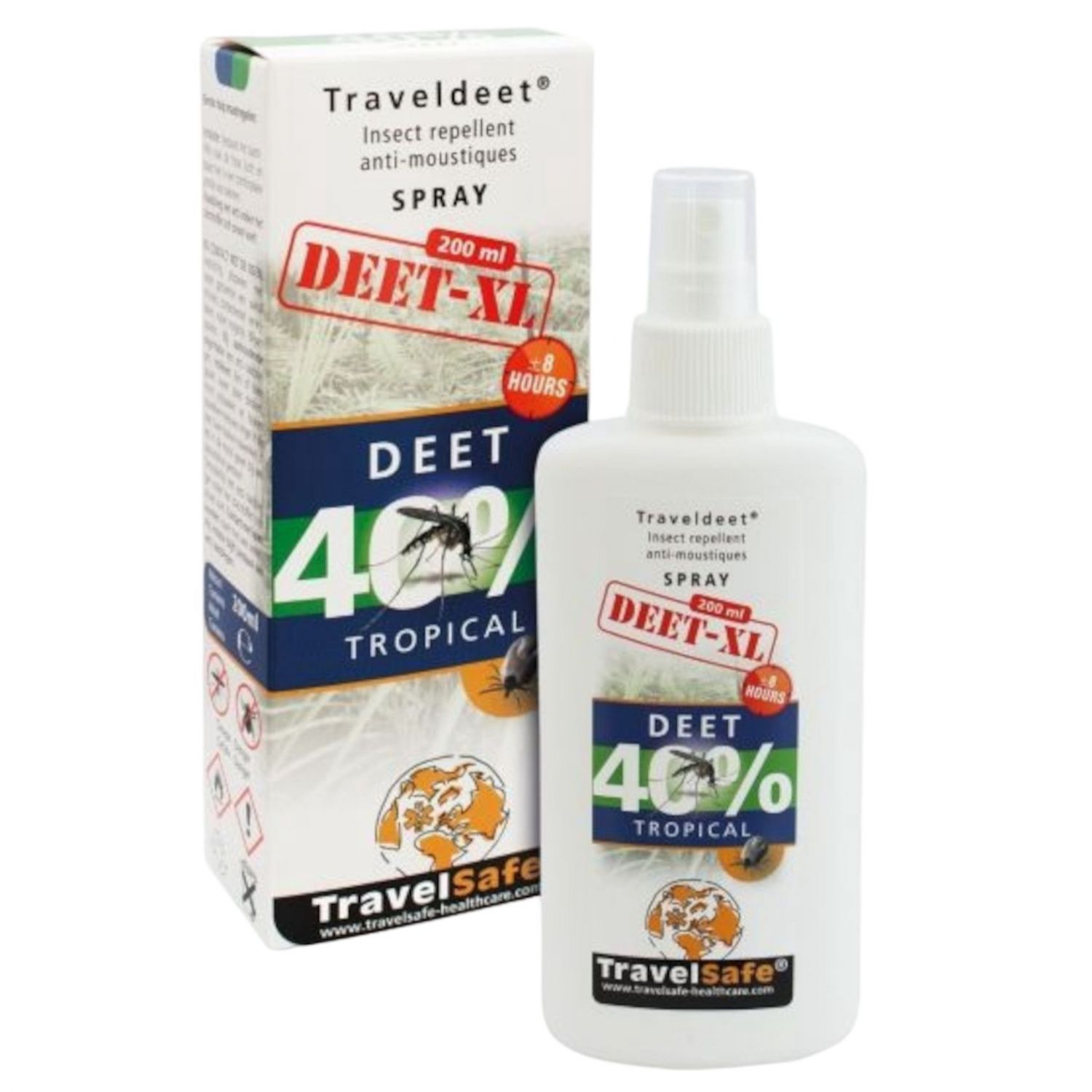 TravelSafe TravelDEET Spray 40 %, XL, 200 ml.