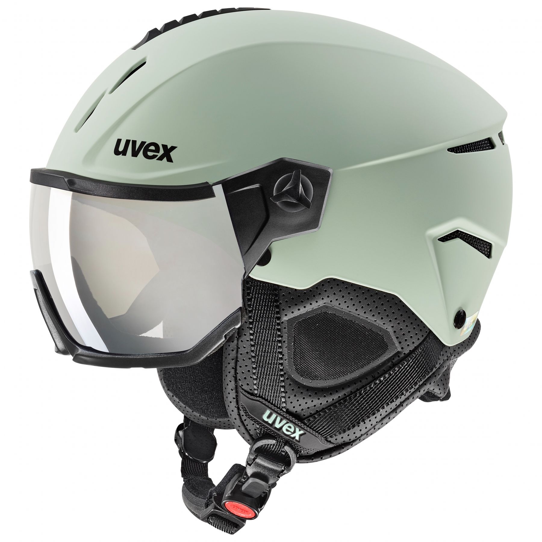 Uvex Instinct Visor laskettelukypärä visiirillä vaaleanvihreä