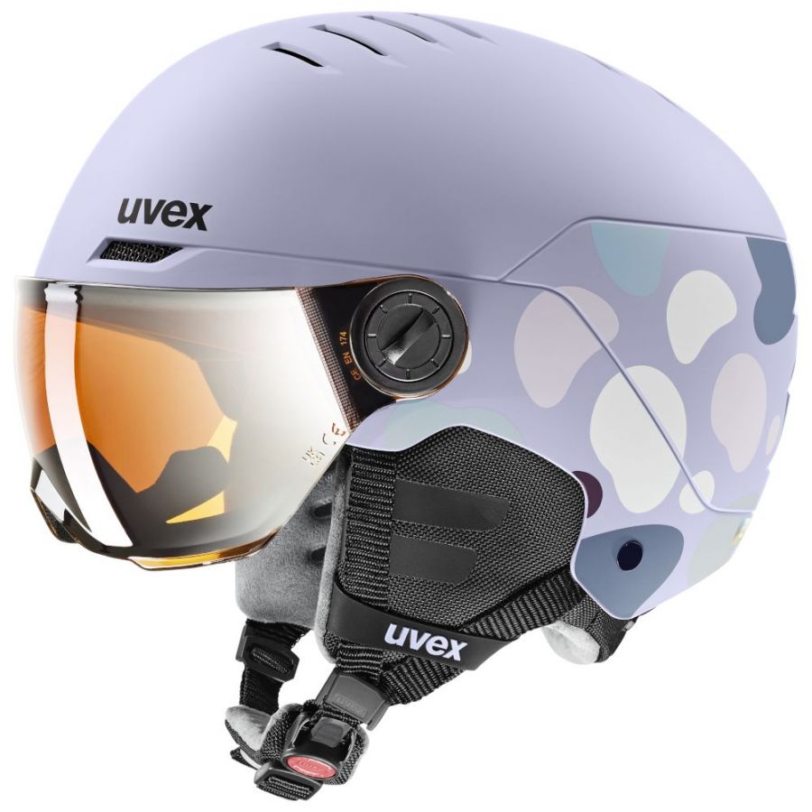 Uvex Rock JR Visor, laskettelukypärä visiirillä, junior, liila