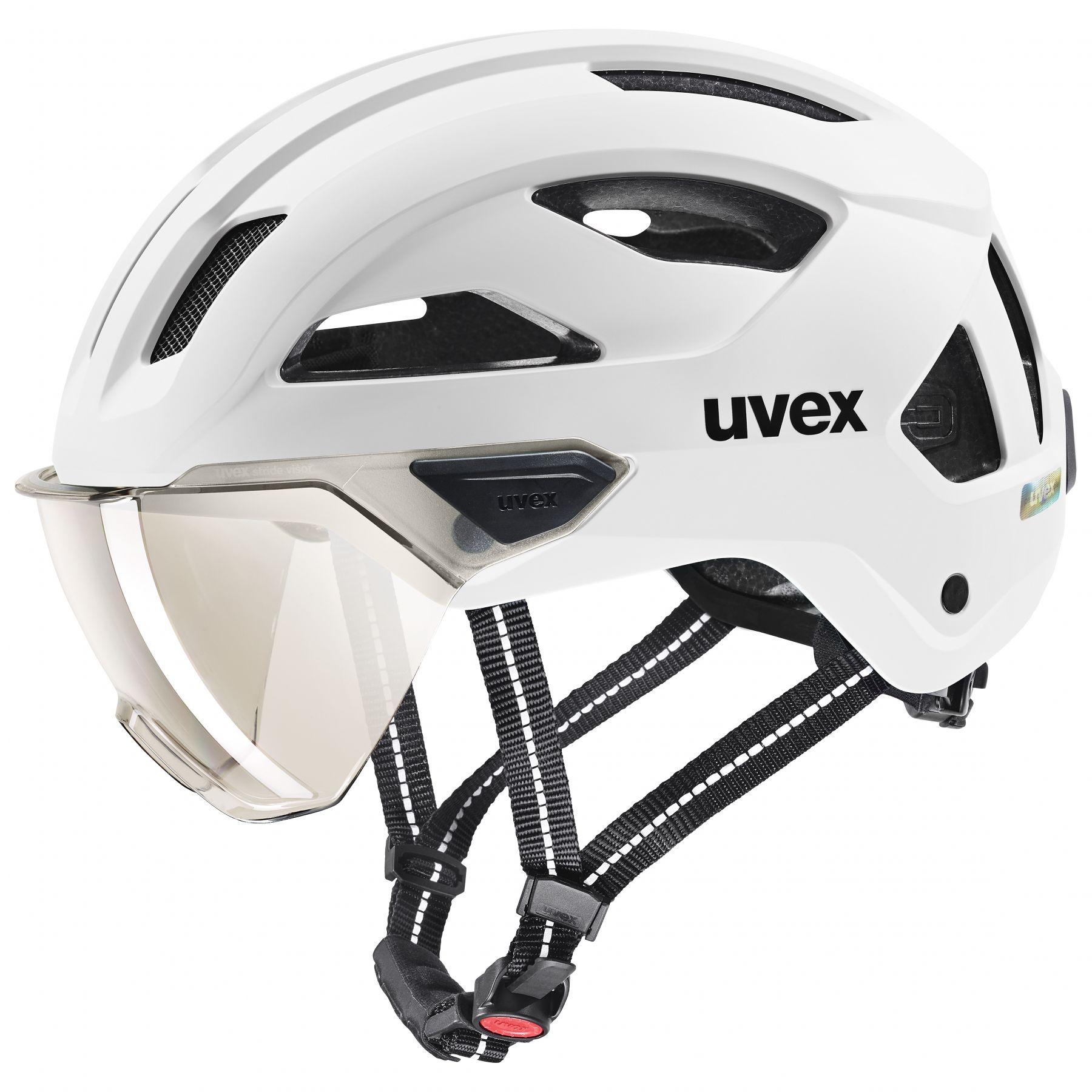 Uvex Stride Visor, pyöräilykypärä, valkoinen