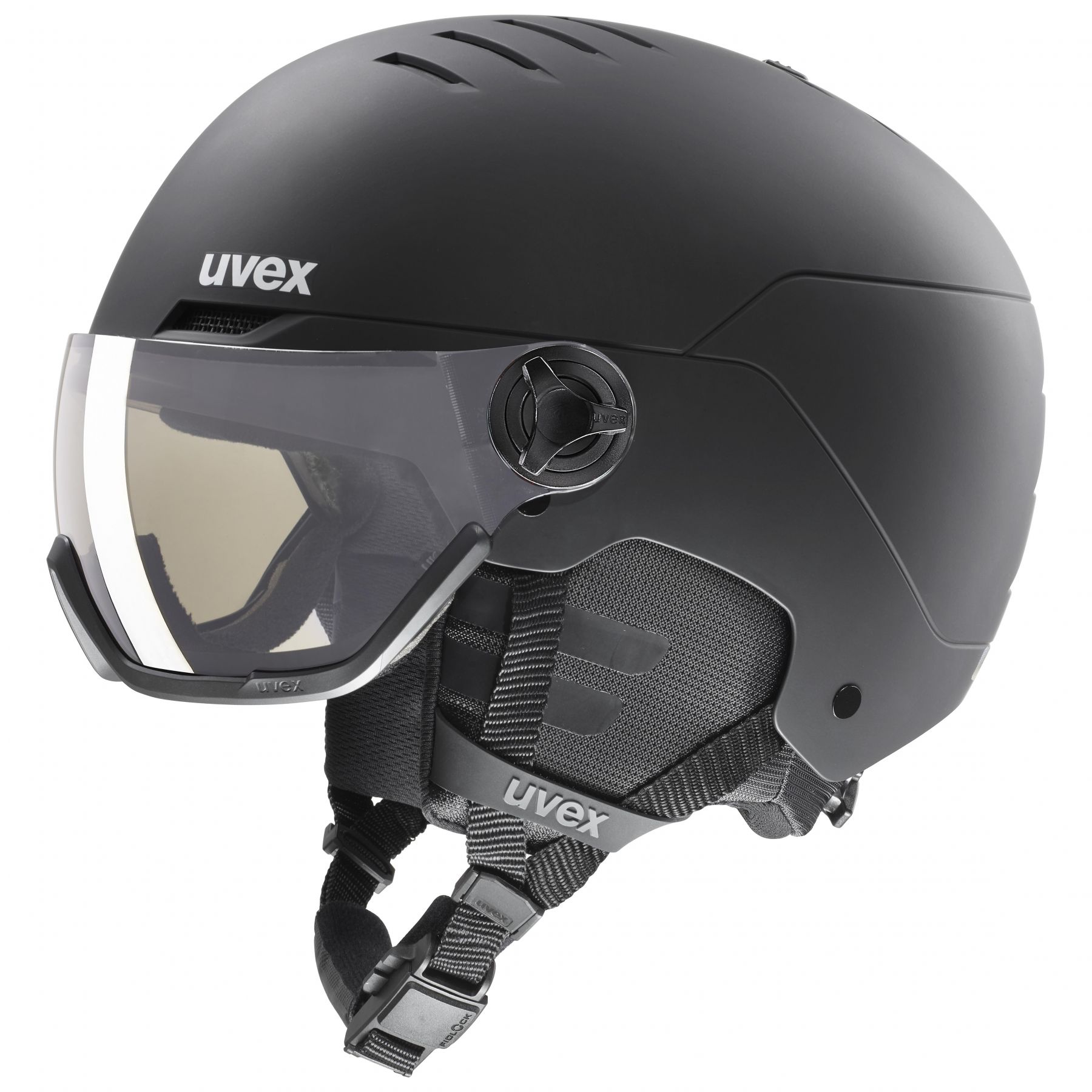 Uvex Wanted Visor Pro V, laskettelukypärä visiirillä, musta