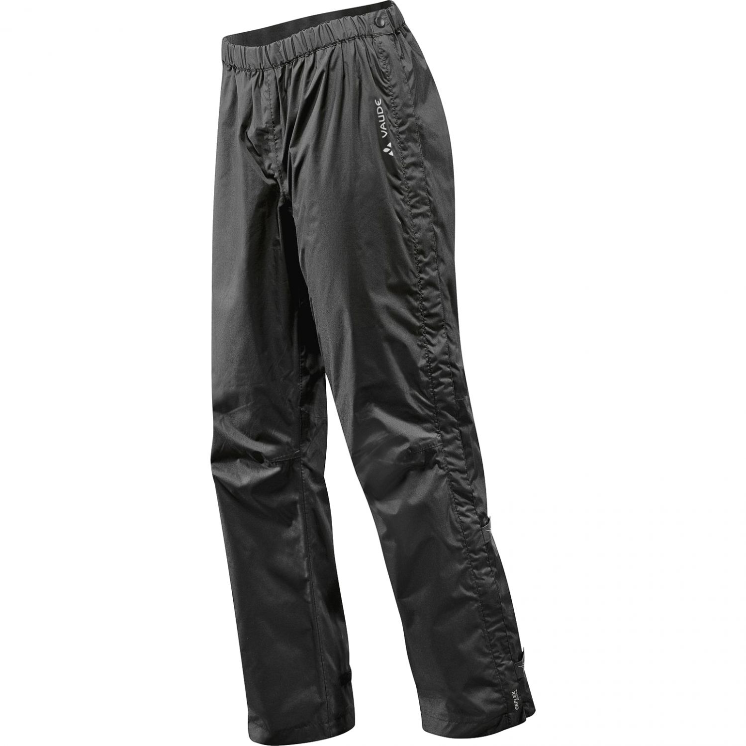 Vaude Women's Fluid Full-Zip Pants S/S, sadehousut, naiset, musta